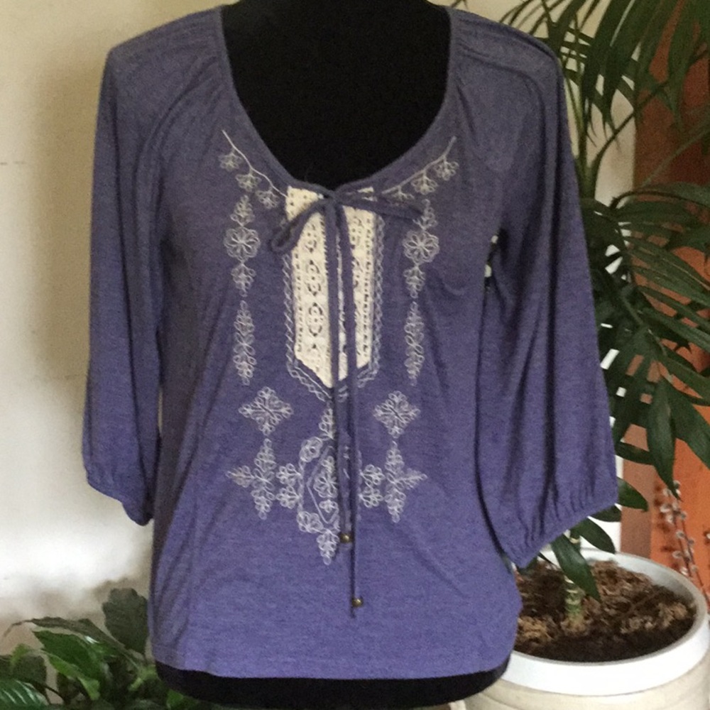 Cute Blue Peasant Top